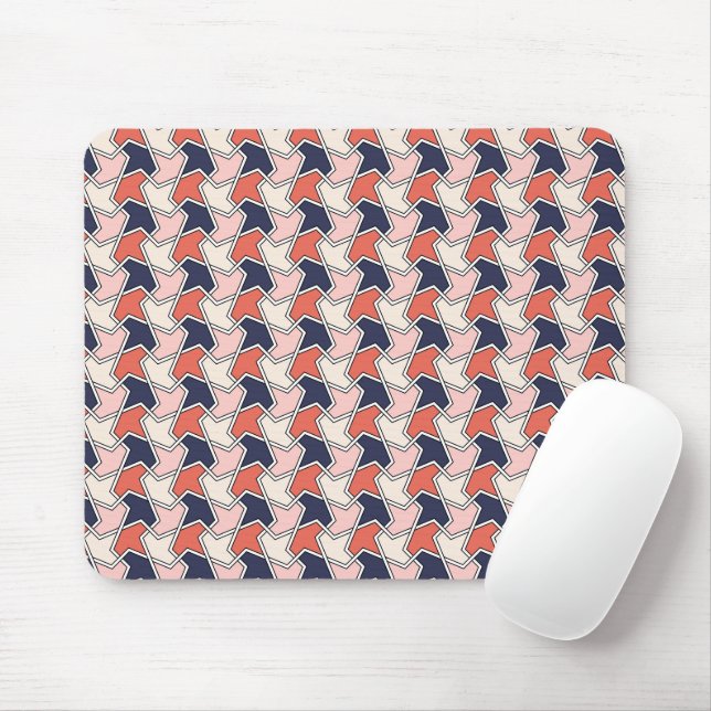 Tapis De Souris Arcs géométriques bleu rouge islamique Motif Mo (Avec souris)