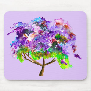 Tapis De Souris Ardoise d'aquarelle violette Jacaranda