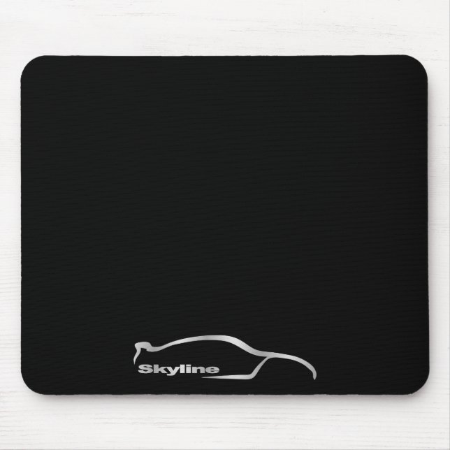 Tapis de souris argenté de silhouette d'horizon (Devant)