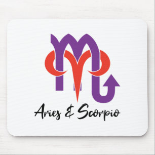 Tapis De Souris Aries et Scorpio Couples Horoscope Zodiac