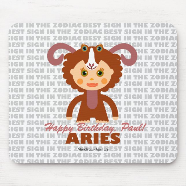 Tapis De Souris Aries Zodiac pour les enfants (Devant)