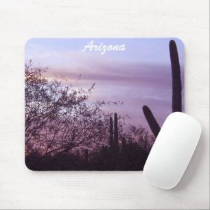 Tapis De Souris Arizona Purple Sunset & Saguaros Mousepad