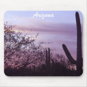 Tapis De Souris Arizona Purple Sunset & Saguaros Mousepad