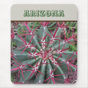 Tapis De Souris Arizona Red Barrel Cactus Plante du désert Sud-oue