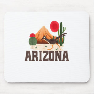 Tapis De Souris Arizona Roadrunner Retro Boho Desert Cactus