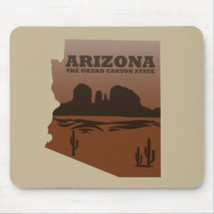 Tapis De Souris Arizona state map vintage