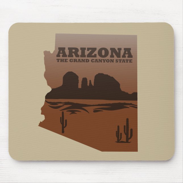 Tapis De Souris Arizona state map vintage (Devant)