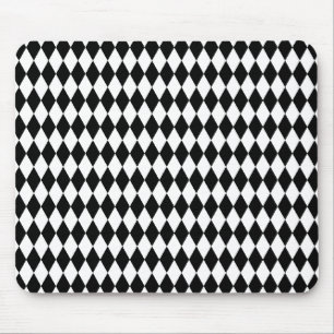 Tapis De Souris Arlequin motif, élégant design noir et blanc