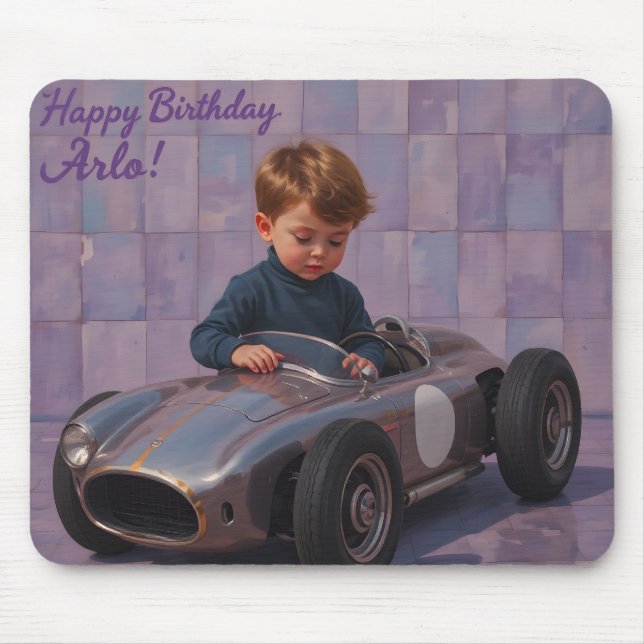 Tapis De Souris ARLO ~ Et sa VOITURE DE COURSE ~ Mousepad (Devant)