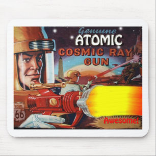 Tapis De Souris arme à feu de rayon atomique d'homme de l'espace