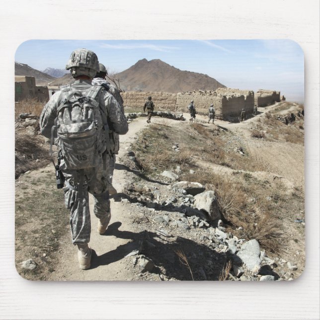 Tapis De Souris Armée nationale afghane et soldats américains (Devant)