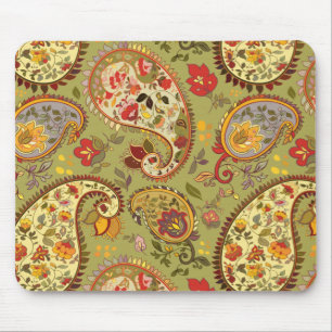 Tapis De Souris Armée Paisley floral vert