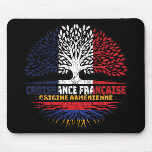 Tapis De Souris Arménienne Arménie Français Drapeau Des Racines D'
