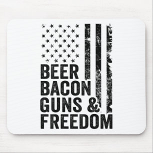 Tapis De Souris Armes à bières et ampoules; Liberté _ Drapeau Usa