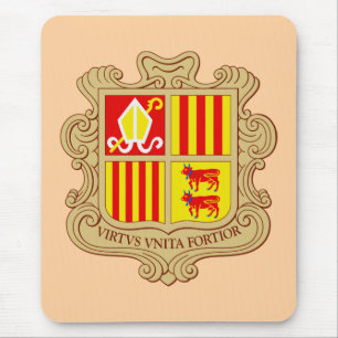 Tapis De Souris Armoiries de l'Andorre, coprincipauté historique