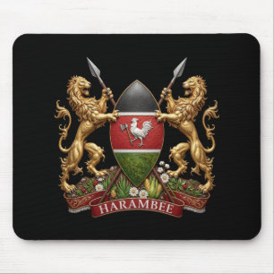 Tapis De Souris Armoiries du Kenya symbole emblème drapeau du pays