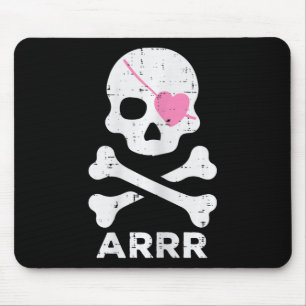 Tapis De Souris Arr Pirate Heart Eyepatch Halloween Femmes Toddler