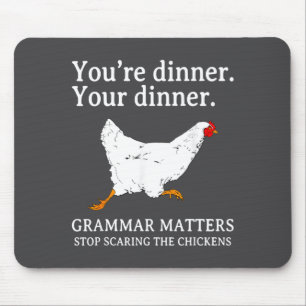 Tapis De Souris Arrêtez d'anglaisiser les poules Grammaire anglais