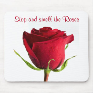 Tapis De Souris Arrêtez et sentez la Rose rouge Rose Mousepad