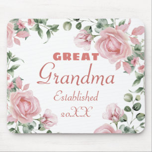 Tapis De Souris Arrière-grand-mère Année de création Roses roses p