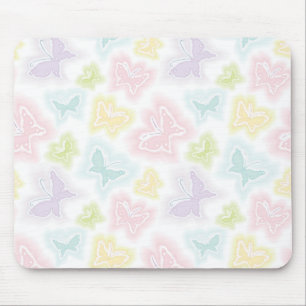 Tapis De Souris Arrière - plan avec des papillons dans l'aquarelle