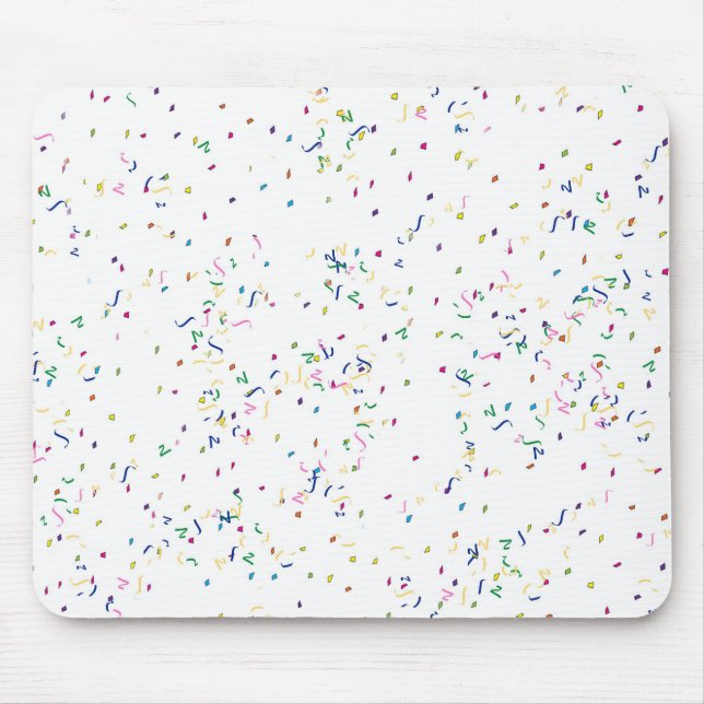 Tapis De Souris Arrière - plan blanc Confetti (Devant)