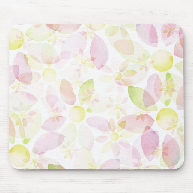 Tapis De Souris Arrière - plan conçu de fleur d'aquarelle, texture (Devant)