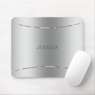 Tapis De Souris Arrière - plan d'apparence d'argent métallique mon