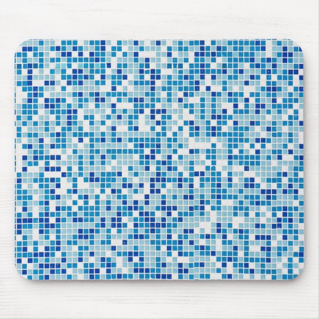 Tapis De Souris Arrière - plan de carreaux bleus (Devant)