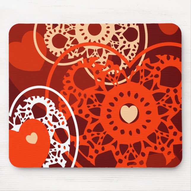 Tapis De Souris Arrière - plan de coeur, mousepad (Devant)