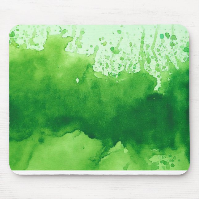 Tapis De Souris arrière - plan de texture d'aquarelle verte; peint (Devant)