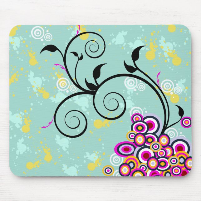 Tapis De Souris arrière - plan floral Abstrait (Devant)