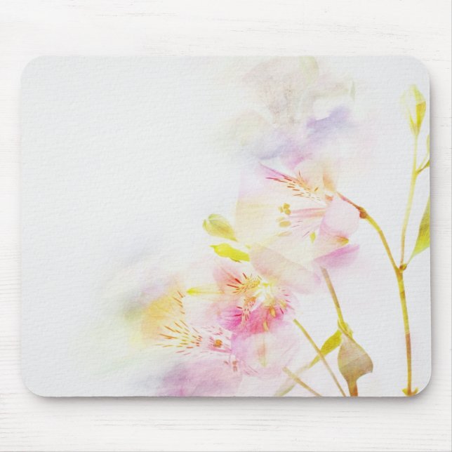 Tapis De Souris arrière - plan floral avec des fleurs d'aquarelle (Devant)