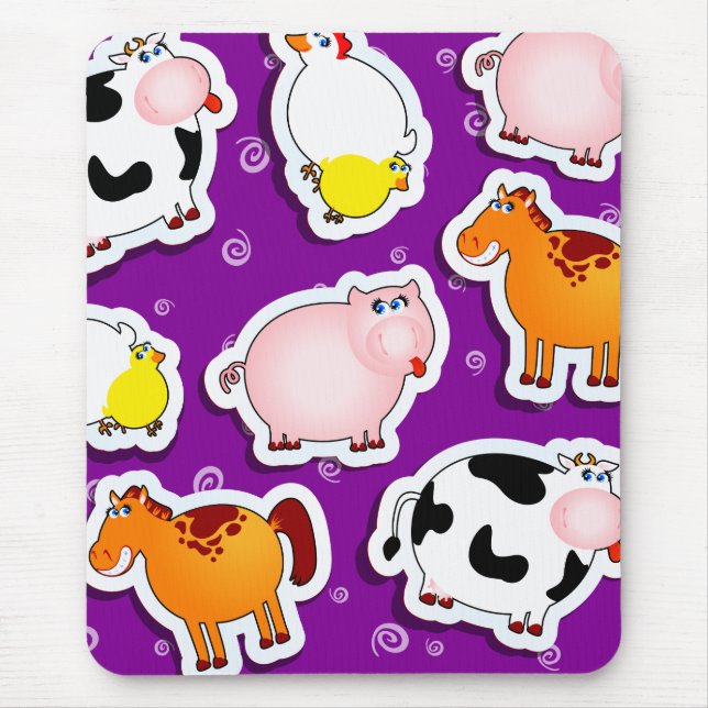 Tapis De Souris Arrière - plan heureux de ferme, mousepad (Devant)