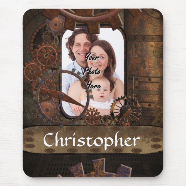 Tapis De Souris Arrière - plan photo Steampunk (Devant)