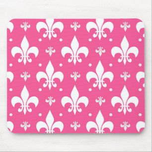 Tapis De Souris Arrière - plan rose Fleur-de-lis Motif design