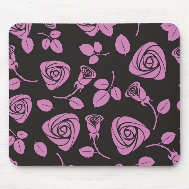 Tapis De Souris Arrière - plan rose floral (Devant)
