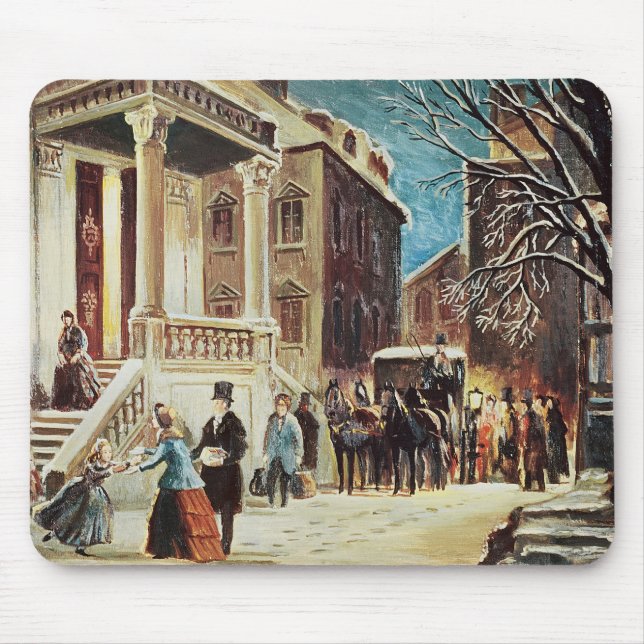 Tapis De Souris Arrivée à la fête de Noël (Devant)