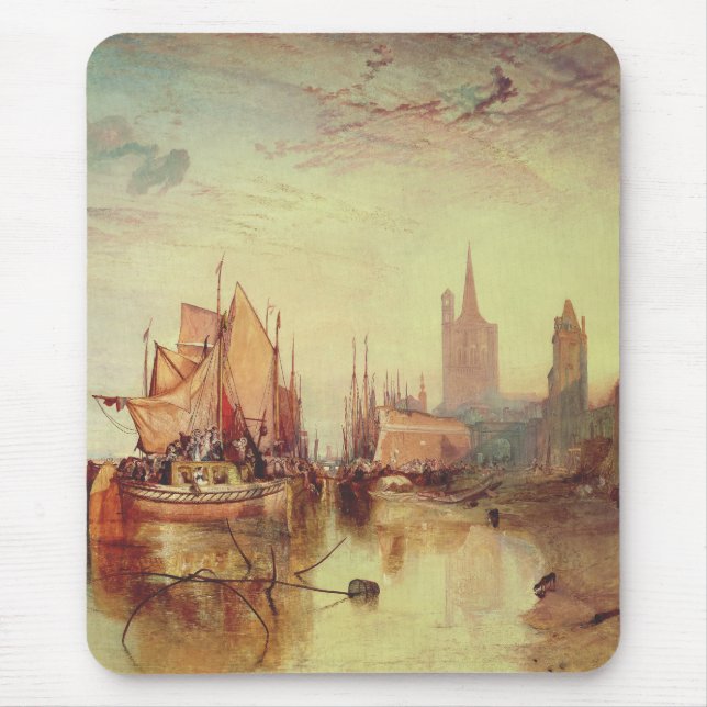 Tapis De Souris Arrivée d'un bateau à vapeur par Joseph Turner (Devant)