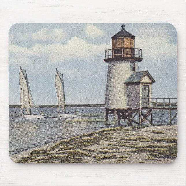 Tapis De Souris Arrondissage du phare Nantucket de point de Brant (Devant)