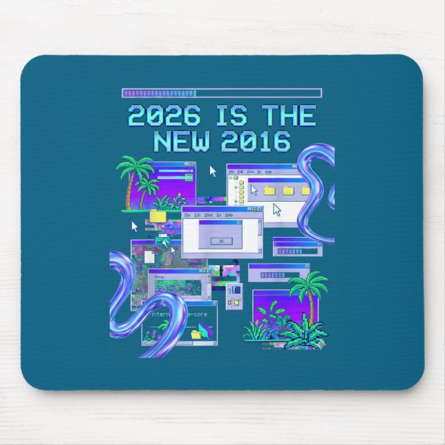 Tapis De Souris Art 2016 Vaporwave Pixel Esthétique Informatique (Devant)