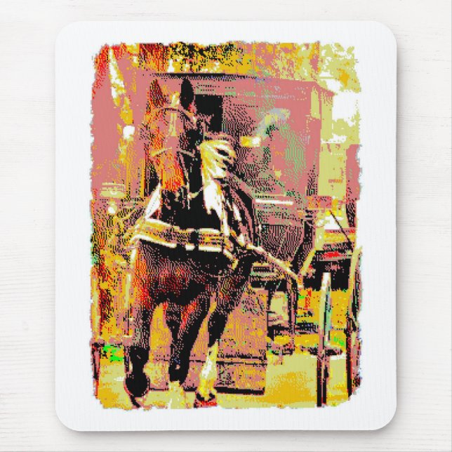 Tapis De Souris Art 8 bits de cheval Amish Pinto (Devant)