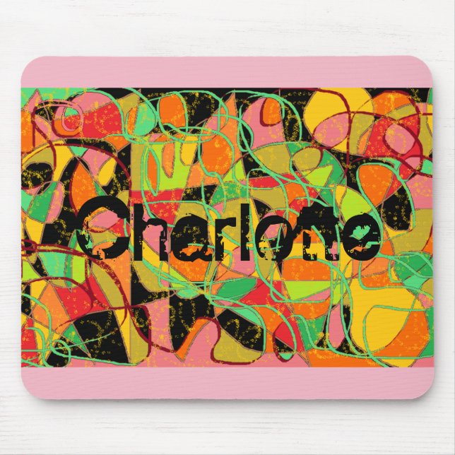 Tapis De Souris art abstrait Charlotte de tvshow noir orphelin (Devant)