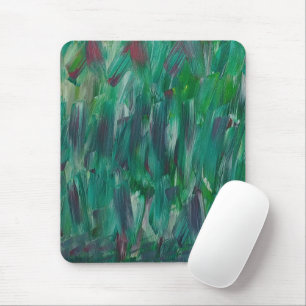 Tapis De Souris Art Abstrait Coloré Vert Rouge Blanc Caché