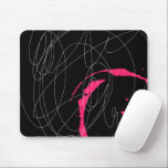 Tapis De Souris Art abstrait de ligne de griffes minimes<br><div class="desc">Gravure en noir,  blanc & magenta.</div>