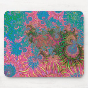 Tapis De Souris Art abstrait fractal de récif corallien