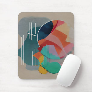 Tapis De Souris Art abstrait minimaliste rétro