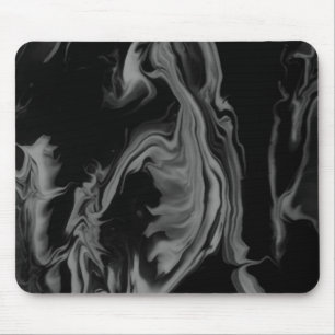 Tapis De Souris Art abstrait noir et blanc sur un ordinateur épais