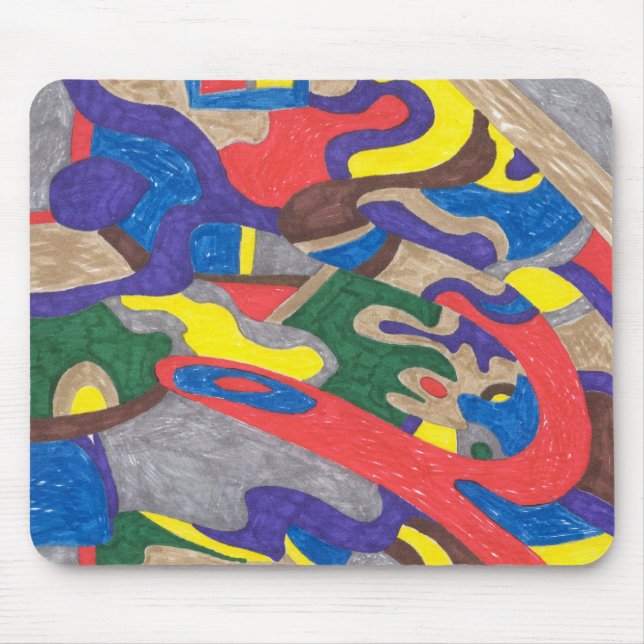 Tapis De Souris Art Abstrait "Picasso Cat" (Devant)