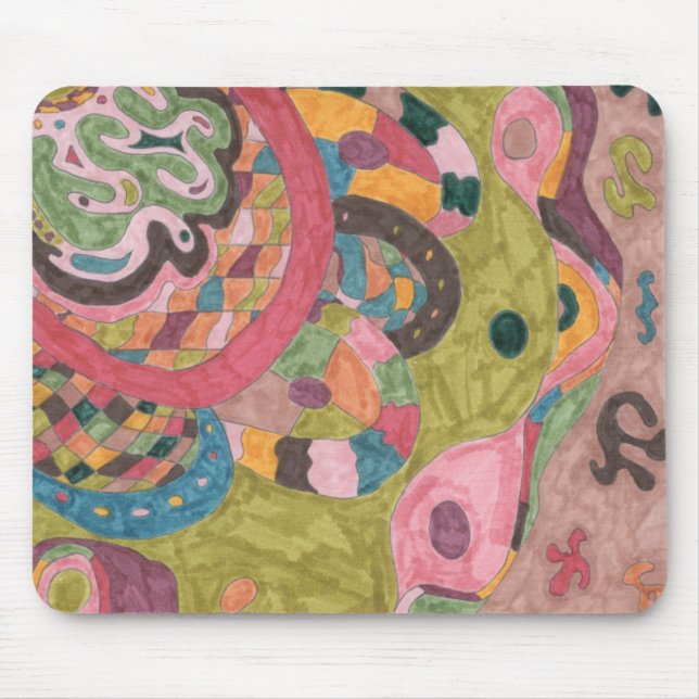 Tapis De Souris Art Abstrait "Pink Mood" (Devant)